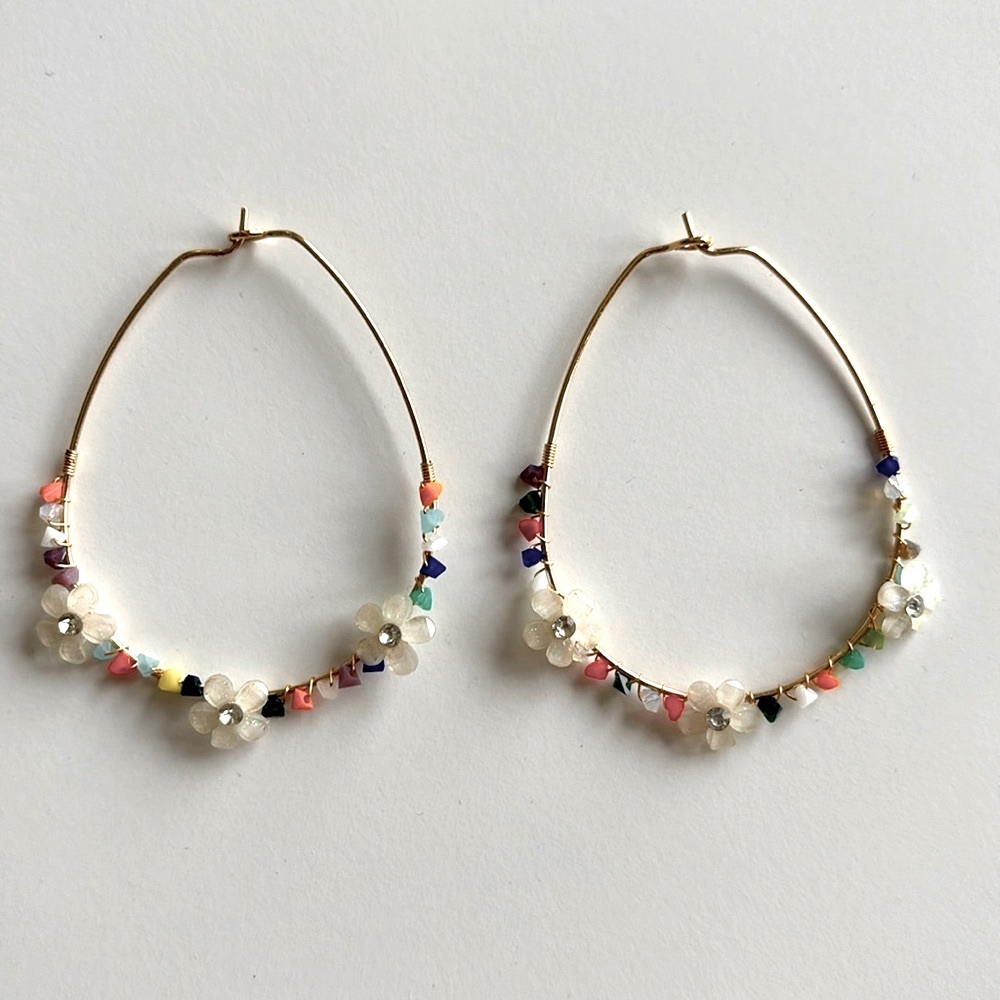Floral Hoop Earrings